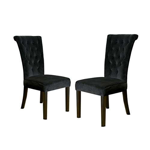 Christopher Knight Home Venetian Velvet Dining Chair, Black