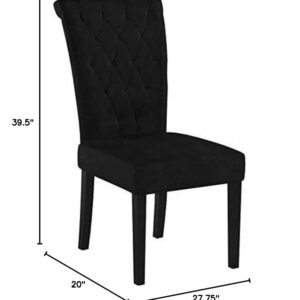 Christopher Knight Home Venetian Velvet Dining Chair, Black