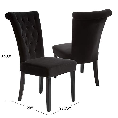 Christopher Knight Home Venetian Velvet Dining Chair, Black