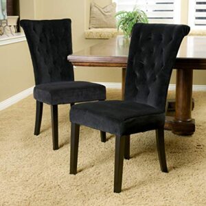 Christopher Knight Home Venetian Velvet Dining Chair, Black