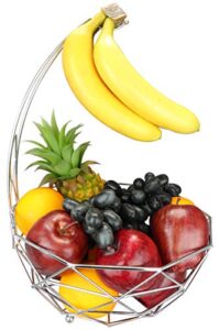 rosyline fruit basket banana hanger, removable banana hanger, home decoration (chrome)