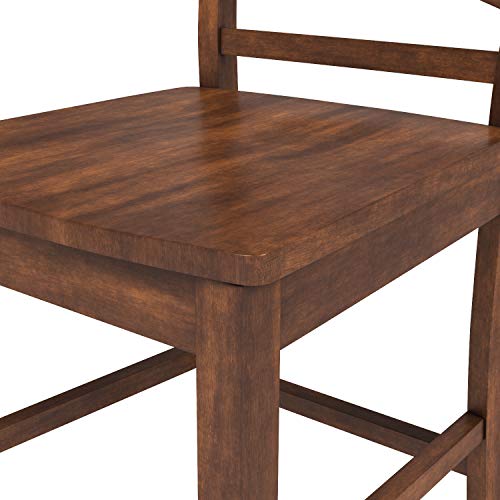 Amazon Brand – Ravenna Home Luna Rustic Wood Counter Stool, 40.5"H, Walnut (Set of 2)