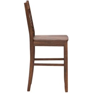 Amazon Brand – Ravenna Home Luna Rustic Wood Counter Stool, 40.5"H, Walnut (Set of 2)