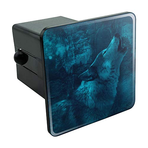 Wolf Howl Howling Blue Moon Wolves Tow Trailer Hitch Cover Plug Insert 2"