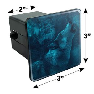 Wolf Howl Howling Blue Moon Wolves Tow Trailer Hitch Cover Plug Insert 2"