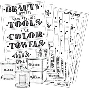 talented kitchen farmhouse bathroom beauty organization labels – 72 bathroom & makeup organization preprinted sticker. water resistant, canister labels. jar decals bath storage (set of 72 – bathroom)