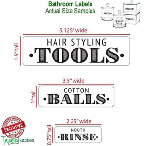 Talented Kitchen Farmhouse Bathroom Beauty Organization Labels – 72 Bathroom & Makeup Organization Preprinted Sticker. Water Resistant, Canister Labels. Jar Decals Bath Storage (Set of 72 – Bathroom)