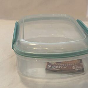 Sistema Bake It Food Storage for Baking Ingredients, Toppings Container, 2.9 Cups, Clear with Aqua Accents