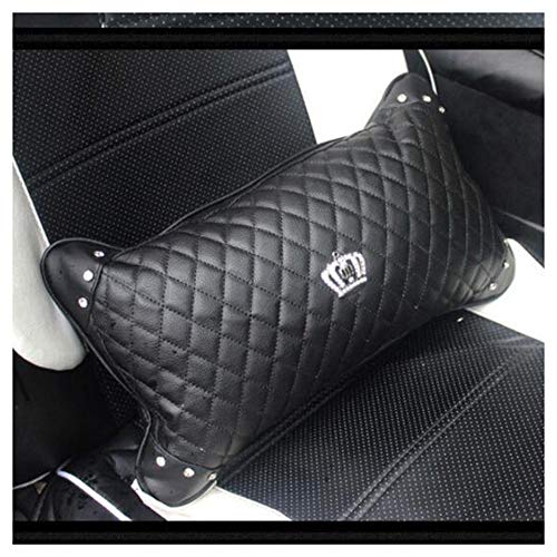 HYL World Car Accessories Waist Pillow Four Seasons Universal Leather Diamond Crown Car Lumbar Support Pillow