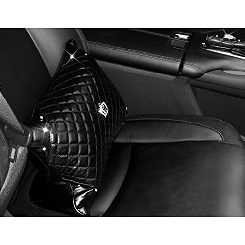 HYL World Car Accessories Waist Pillow Four Seasons Universal Leather Diamond Crown Car Lumbar Support Pillow