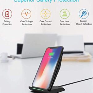 NANAMI Fast Wireless Charger with USB Phone Charger, Qi Certified Charging Stand with QC3.0 Adapter 7.5W Compatible iPhone 14/13/12/SE 2020/11/XS,10W for Samsung Galaxy S23/S22/S21/S20/S10/Note 20/10