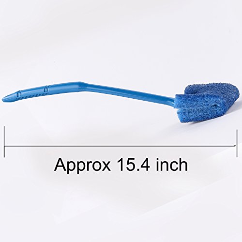 SLSON Aquarium Algae Scraper Double Sided Sponge Brush Cleaner Long Handle Fish Tank Scrubber for Glass Aquariums and Home Kitchen,15.4 inches