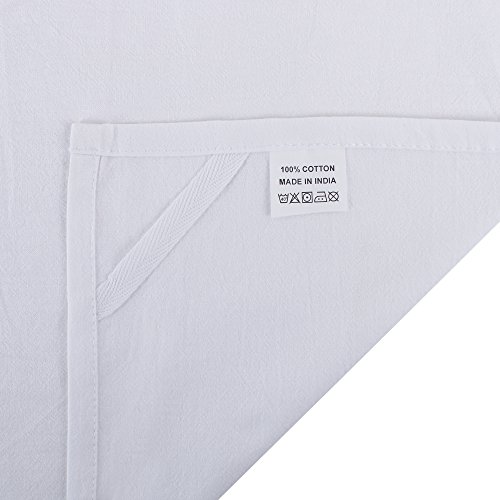 DG Collections Flour Sack Dish Towels, 100% Cotton, Set of 12 (27x27 Inches), Multi-Purpose Vintage Kitchen Towels, Very Soft,Highly Absorbent, Lint Free, Pre-Washed Tea Towels for Embroidery- White