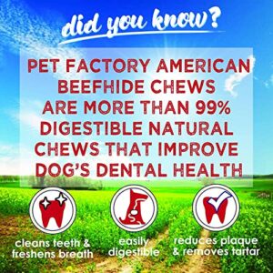 Pet Factory American Beefhide 5" Twist Sticks Dog Chew Treats - Natural Flavor, 1 lb