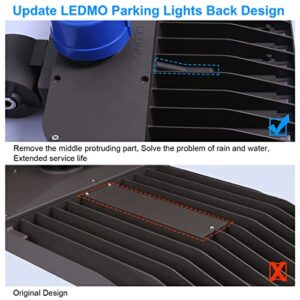 LEDMO 200W LED Parking Lot Lights 5000K Street Shoebox Pole Lights Waterproof 26000LM Super Bright Dusk to Dawn Outdoor Commercial Area Flood Security Lighting Slip Fitter for Stadium Sport Garage