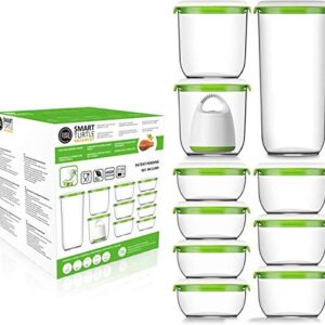 FOSA Vacuum Seal Food Storage System Reusable Container Deluxe Set with Vacuum and 10 Reusable containers