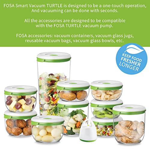 FOSA Vacuum Seal Food Storage System Reusable Container Deluxe Set with Vacuum and 10 Reusable containers