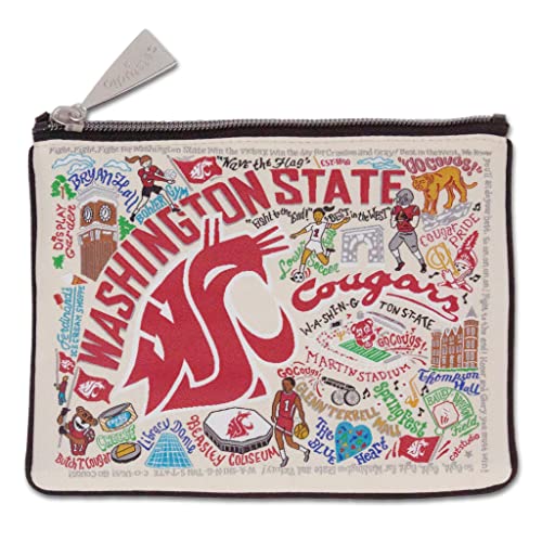 Catstudio Washington State University Zip Pouch | Use as Wallet, Clutch, Handbag or Makeup Bag