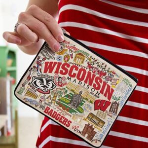 Catstudio Zipper Pouch, University of Wisconsin Travel Toiletry Bag, 5 x 7, Ideal Makeup Bag, Dog Treat Pouch, or Purse Pouch to Organize School & Office Supplies for Students, Grads & Alumni