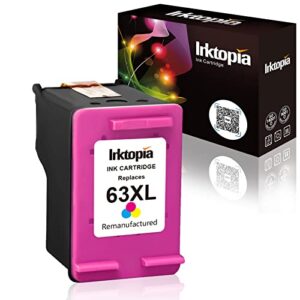 inktopia remanufactured ink cartridge replacement for hp 63 xl 63xl for hp officejet 5255 5258 3830 envy 4520 4512 4513 deskjet 1112 1110 3630 3632 2130 2132 printer (1 tri-color)