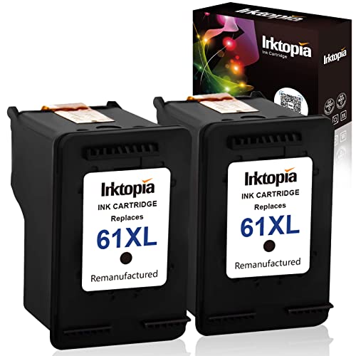 Inktopia Remanufactured Ink Cartridge Replacement for HP 61XL 61 XL 2 Black for HP Envy 4500 4502 5530 5534 Deskjet 1000 1050 1512 2540 3050 3510 Officejet 2620 4630 4632 Printer