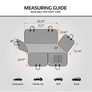 Vailge Extra Large, 100% Waterproof Dog Seat Cover for Back Seat with Zipper Side Flap, Heavy Duty car Hammock Pet Seat Cover for Cars Trucks suvs