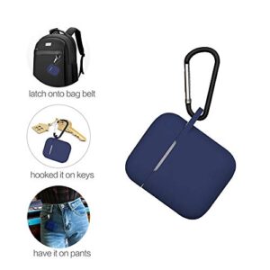 ZALU Compatible for AirPods Case with Keychain, Shockproof Protective Premium Silicone Cover Skin for AirPods Charging Case 2 & 1 (Airpods 1, Midnight Blue)