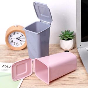 TOYMYTOY Office Trash Can, Desktop Mini Trash Bin, Garbage Bin Set Pencil Cup Holder with Lips & Wheels(4PCS)