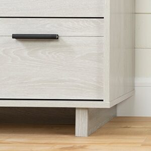 South Shore Fynn 2-Drawer Nightstand, Winter Oak, 16.5D x 22.25W x 22.25H in