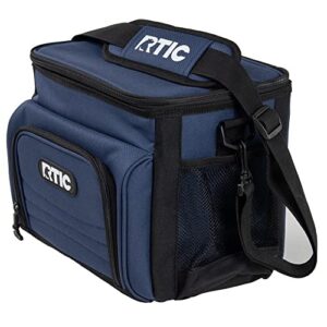 rtic day cooler bag 6 can, soft sided portable insulated cooling bags for lunch, beach, drink, beverage, travel, camping, picnic, for men and women, navy