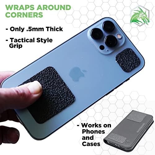 Dragon Grips Grip Tape Cell Phone Grip Stickers Mouse Grip Tape. Black 13 pc Multi-Purpose Set Rubberized Grip Stickers. Rubber Grip Adhesive Strips for Phone, Laptop, iPad, iPhone, Tablets & Gaming