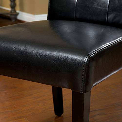 Christopher Knight Home Roland Leather Dining Chairs, 2-Pcs Set, Black