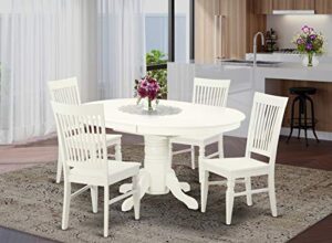 east west furniture avwe5-lwh-w dining table set, 5 pieces