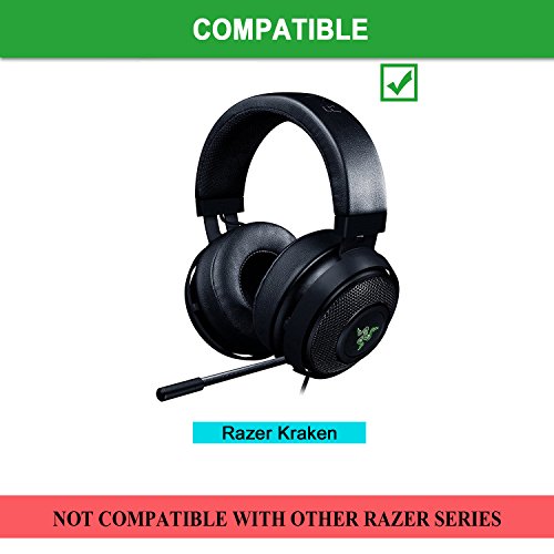 Kraken Headband Cover, JARMOR Replacement Head Band Protector with Zipper [ Easy Installation ] for Razer Kraken Headphones ONLY (Black)