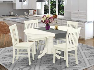 east west furniture avno5-lwh-w kitchen set, 5 pieces, linen white