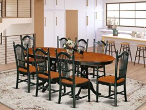 east west furniture pldo9-bch-w dining set, 9-piece