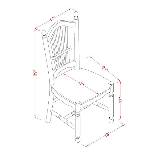 East West Furniture PLDO9-BCH-W Dining Set, 9-Piece