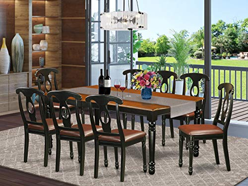 East West Furniture DOKE9-BCH-LC Dining Set, Large, Black/Cherry