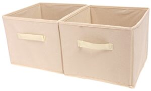 amelitory storage bins foldable cube organizer fabric drawer set of 2 beige