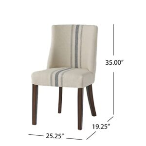 Christopher Knight Home Harman Dining Chair, Blue Stripe On Linen