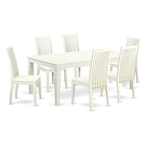 East West Furniture LGIP7-LWH-W Dining Table Set