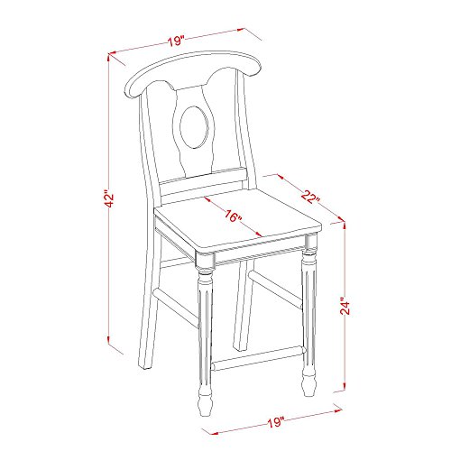 East West Furniture SUKE3H-BMK-W Dining Set, Medium