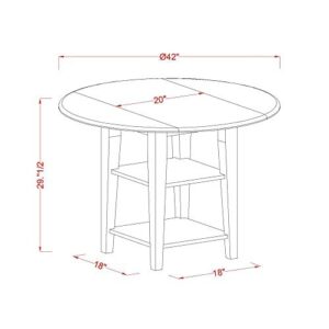 East West Furniture SUKE3H-BMK-W Dining Set, Medium