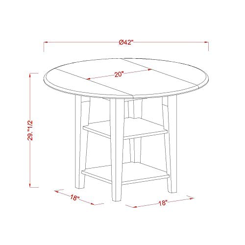 East West Furniture SUKE3H-BMK-W Dining Set, Medium