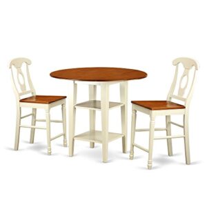 East West Furniture SUKE3H-BMK-W Dining Set, Medium