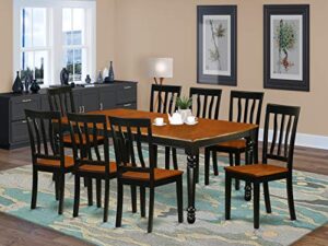 east west furniture doan9-bch-w dining set, 9 pieces