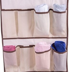 Amelitory Over the Door Shoe Organizer 20 Pockets Hanging Shoe Storage Fabric Beige