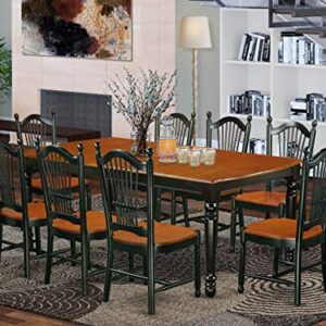 East West Furniture DOVE9-BCH-W Dining Set, 9 Pieces, Black/Cherry
