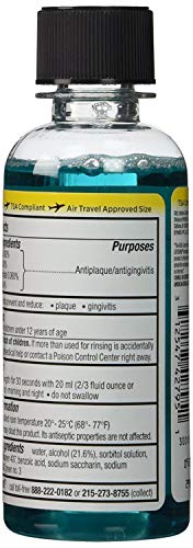 Listerine Cool Mint Antiseptic Mouthwash for Bad Breath, Travel Size 3.2 oz - Pack of 6