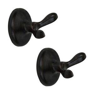 bennington lakefront double robe hook 2 pack mounted bath accessory, oil rubbed bronze
